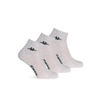 Kappa Paquete de 6 pares de calcetines cortos de tobillo unisex - art. K004 de algodón. Disponible en los colores blanco, negro, azul y gris, gris luminoso (ral 7035), 39-41