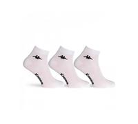 Kappa Contenido: 6 pares de calcetines cortos de tobillo unisex - art. Algodón K004. Disponible en color blanco, negro, azul y gris, Color blanco., 39-41