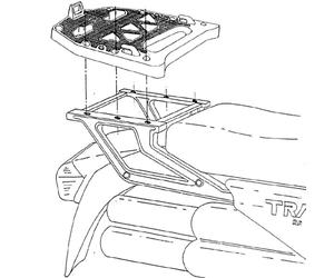 Kappa - Piastra posteriore specifica per bauletto monokey Honda transalp 600 '88/'96