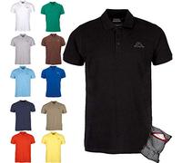Kappa Polo Clásico Edición ZiATEC con práctica bolsa de lavandería | camisa de golf básica de mangas cortas, mezclas en muchos colores, tamaño:3XL, color:1 x negro