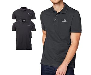 Kappa Polo para hombre VENIST en pack de 2 unidades en M - 5XL | Polo con estampado de logotipo | Polo básico para hombre | Polo de manga corta para deporte, ocio y oficina, asfalto, M