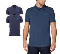 Kappa Polo para hombre Venist en paquete de 2 unidades, camisa polo con logotipo impreso | Polo básico para hombre | Polo de manga corta para deporte, ocio y oficina azul L