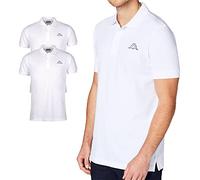 Kappa Polo para hombre Venist, paquete de 2 unidades, talla M - 5XL, polo con impresión del logotipo, polo básico para hombre, polo de manga corta para deporte, ocio y oficina, Blanco, M