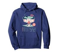 Kappa - un Yokai japonés Malvado Que Vive en Ríos Sudadera con Capucha, Unisex para Adultos, Azul Marino, L