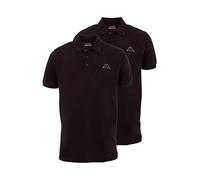 Kappa VENIST - Polo para hombre en pack de 2 unidades, con discreto logotipo impreso y cuello Kent, polo básico para hombre, manga corta, para deporte, ocio y oficina 19-4006 Caviar S