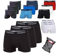 Kappa ZiATEC Edition - Calzoncillos tipo bóxer para hombre, S-XXXXXL, con práctica malla de lavado, paquetes de 3, 6 y 9 unidades, ropa interior para hombre 6 x negro / negro. XL