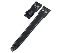 KAPPDE Correa de reloj de cuero real con remaches de 20 mm, 21 mm, 22 mm, para reloj de piloto IWC SPITFIRE Big Pilot Top Gun IW5009 correa de cuero vacuno, 21mm, Agate