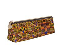 KAPPTYY African Weaving School - Estuche para lápices de apertura amplia, ligero y espacioso, bolsa de papelería con cremallera, White, Talla única, Organizador de bolsas