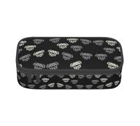 KAPPTYY American Bulldog Head - Estuche original de alta capacidad, organizador de bolígrafos grande, suministros estéticos portátiles para adultos, Black, Talla única, Organizador de bolsas
