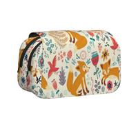 KAPPTYY Bonito estuche con estampado de animales florales para lápices, práctica caja de almacenamiento para bolígrafos o marcadores de acuarela, Black, Talla única, Organizador de bolsas