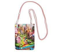 KAPPTYY Candy Land - Bolsa universal para teléfono celular, diseño de estampado de tierra, para exteriores, ideal para cualquier teléfono, color rosa