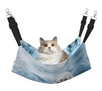 KAPPTYY Cool Animal - Hamaca colgante de oso polar blanco para mascotas con correas ajustables y ganchos de metal, cama de doble cara