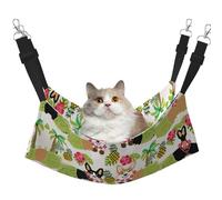 KAPPTYY Corgi - Hamaca colgante de piña tropical hawaiana para mascotas con correas ajustables y ganchos de metal, cama de doble cara