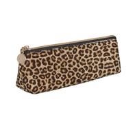 KAPPTYY Divertido estuche escolar con estampado de leopardo de apertura amplia, ligero y espacioso, bolsa de lápices con cremallera, White, Talla única, Organizador de bolsas