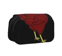 KAPPTYY Estuche con estampado de pollo rojo para lápices, práctica caja de almacenamiento para bolígrafos o marcadores de acuarela, Black, Talla única, Organizador de bolsas