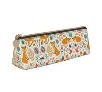 KAPPTYY Estuche escolar con bonito diseño de animales florales, amplia apertura, ligera y espaciosa, bolsa para lápices con cremallera, White, Talla única, Organizador de bolsas