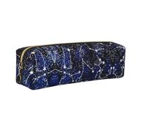 KAPPTYY Estuche escolar de cuero con estampado que brilla en la oscuridad con cremallera, bonito estuche para bolígrafos para niños y niñas, suministros de regreso a la escuela, Gold, Talla única