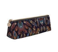 KAPPTYY Estuche escolar de plumas de pavo real con apertura amplia, ligera y espaciosa, bolsa de papelería con cremallera, White, Talla única, Organizador de bolsas