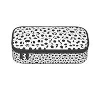 KAPPTYY Estuche original de alta capacidad con diseño de balón de fútbol en blanco y negro, organizador de bolígrafos grande, suministros estéticos portátiles para adultos, Black, Talla única