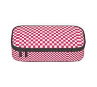 KAPPTYY Estuche original rojo y blanco de alta capacidad, organizador de bolígrafos grande, suministros estéticos portátiles para adultos, Black, Talla única, Organizador de bolsas