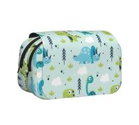 KAPPTYY Estuche para lápices con estampado de dinosaurios, práctica caja de almacenamiento para bolígrafos o marcadores de acuarela, Black, Talla única, Organizador de bolsas