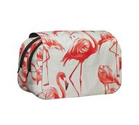 KAPPTYY Estuche para lápices con estampado de flamencos sobre blanco, práctica caja de almacenamiento para bolígrafos o marcadores de acuarela, Black, Talla única, Organizador de bolsas