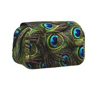 KAPPTYY Estuche para lápices con estampado de pavo real fresco, práctica caja de almacenamiento para bolígrafos o marcadores de acuarela, Black, Talla única, Organizador de bolsas