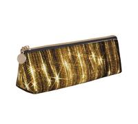 KAPPTYY Estuche para lápices con lentejuelas doradas y brillantes para la escuela, apertura amplia, ligera, espaciosa, con cremallera, bolsa de papelería, White, Talla única, Organizador de bolsas