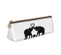 KAPPTYY Estuche para lápices de apertura amplia con diseño de elefante viejo y elefante joven, White, Talla única, Organizador de bolsas