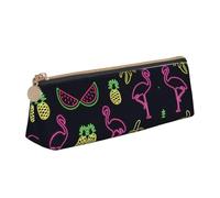 KAPPTYY Estuche para lápices de piña, plátano, flamenco, escuela, apertura amplia, ligera, espaciosa, con cremallera, bolsa de papelería, White, Talla única, Organizador de bolsas