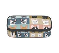 KAPPTYY French Bulldog - Estuche original de alta capacidad, organizador de bolígrafos grande, suministros estéticos portátiles para adultos, Black, Talla única, Organizador de bolsas