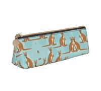 KAPPTYY Funny for Kangaroo Zoo School - Estuche para lápices de apertura amplia, ligero y espacioso, con cremallera, bolsa de papelería, White, Talla única, Organizador de bolsas