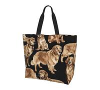 KAPPTYY Golden Retrievers - Bolso de hombro para mujer, grande, reutilizable, bolso de mano moderno para viajes y compras