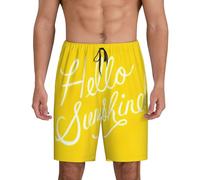 KAPPTYY Goodlooking Hello Sunshine - Pantalones cómodos para hombre, de algodón de imitación ultrasuave, estampado ultrasuave, pantalones cortos de pijama y ropa de descanso