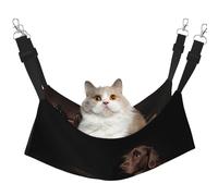 KAPPTYY Hamaca colgante de labrador marrón para mascotas con correas ajustables y ganchos de metal, cama de doble cara