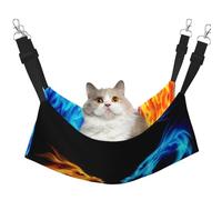 KAPPTYY Hamaca colgante para mascotas con correas ajustables y ganchos de metal, cama de doble cara con diseño de dragones de hielo y fuego