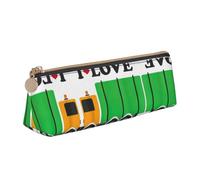 KAPPTYY I Love Garbage Trucks School - Estuche para lápices de apertura amplia, ligero y espacioso, bolsa de papelería con cremallera, White, Talla única, Organizador de bolsas