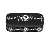 KAPPTYY I Love Soccer - Estuche original de alta capacidad, organizador de bolígrafos grande, suministros estéticos portátiles para adultos, Black, Talla única, Organizador de bolsas