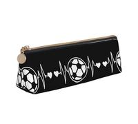 KAPPTYY I Love Soccer School - Estuche para lápices de apertura amplia, ligero y espacioso, bolsa de papelería con cremallera, White, Talla única, Organizador de bolsas