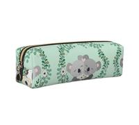 KAPPTYY Koala Printing - Estuche escolar de cuero con cremallera, bonito estuche para bolígrafos para niños y niñas, suministros de regreso a la escuela, Gold, Talla única, Neceser de maquillaje