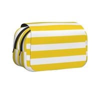 KAPPTYY Lemon Zest - Estuche con estampado de rayas amarillas para lápices, práctica caja de almacenamiento para bolígrafos o marcadores de acuarela, Black, Talla única, Organizador de bolsas