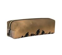 KAPPTYY Many Zombie Printing - Estuche escolar de cuero con cremallera, bonito estuche para bolígrafos para niños y niñas, suministros de regreso a la escuela, Gold, Talla única, Neceser de maquillaje
