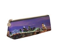 KAPPTYY New York Night School - Estuche para lápices de apertura amplia, ligero y espacioso, bolsa de papelería con cremallera, White, Talla única, Organizador de bolsas