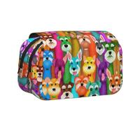 KAPPTYY Oil Cute Schnauzer Dogs - Estuche para lápices, práctica caja de almacenamiento para bolígrafos o marcadores de acuarela, Black, Talla única, Organizador de bolsas