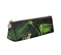 KAPPTYY Peace Tree Frog School - Estuche para lápices de apertura amplia, ligero y espacioso, bolsa de papelería con cremallera, White, Talla única, Organizador de bolsas