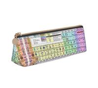 KAPPTYY Periodic Table of Elements - Estuche para lápices escolar de apertura amplia, ligero y espacioso, bolsa de papelería con cremallera, White, Talla única, Organizador de bolsas