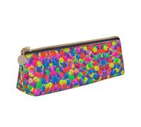 KAPPTYY Pickleball Balls - Estuche para lápices con diseño de bolas de colores para la escuela, apertura amplia, ligera, espaciosa, bolsa de papelería con cremallera, White, Talla única, Organizador