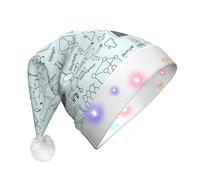 KAPPTYY Sombrero de Papá Noel con estampado de química, sombreros de Navidad para adultos, unisex, de felpa, divertido sombrero de Navidad