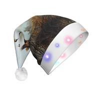 KAPPTYY Sombrero de Papá Noel salvaje volador de caza, sombreros de Navidad para adultos, unisex, de felpa, divertido sombrero de Navidad