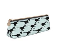 KAPPTYY Velociraptor - Estuche para lápices escolar de apertura ancha, ligero y espacioso, con cremallera, bolsa de papelería, White, Talla única, Organizador de bolsas